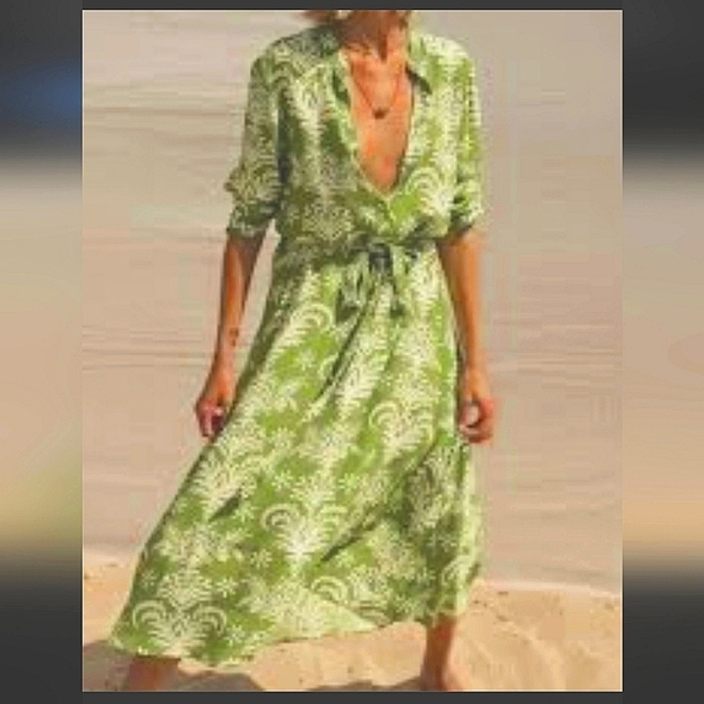 ZARA Botanical LILOU DRESS - Midi, Size Small